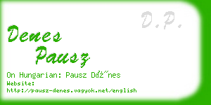 denes pausz business card